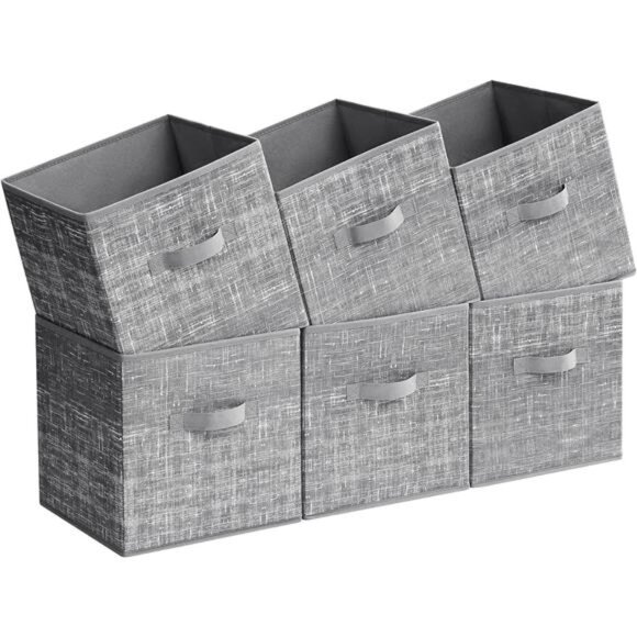 Storage Cubes, 11.8-Inch Non-Woven Fabric Bins with Double Handles, Set of 6 - Picture 1 of 7